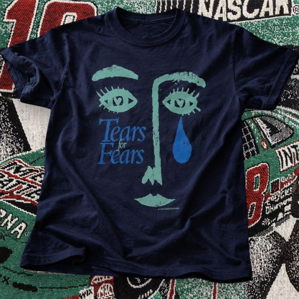 Tears For Fears Face Graphic Tee Navy Unisex Gildan